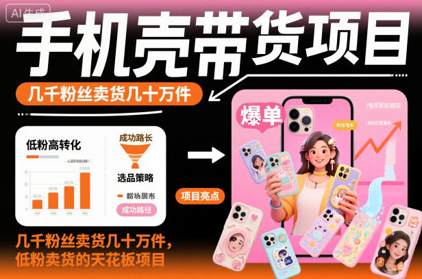 手机壳带货项目实操指南｜低粉账号卖出几十万件